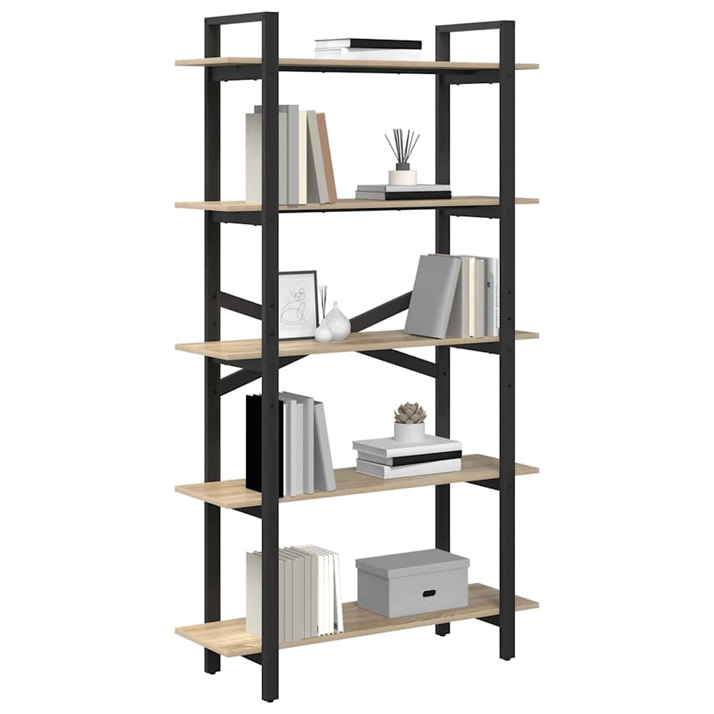 Boekenkast Sonoma Eiken 100 x 33,5 x 178 cm Bewerkt hout is nu te koop bij PeponiXL, paradijselijk wonen!