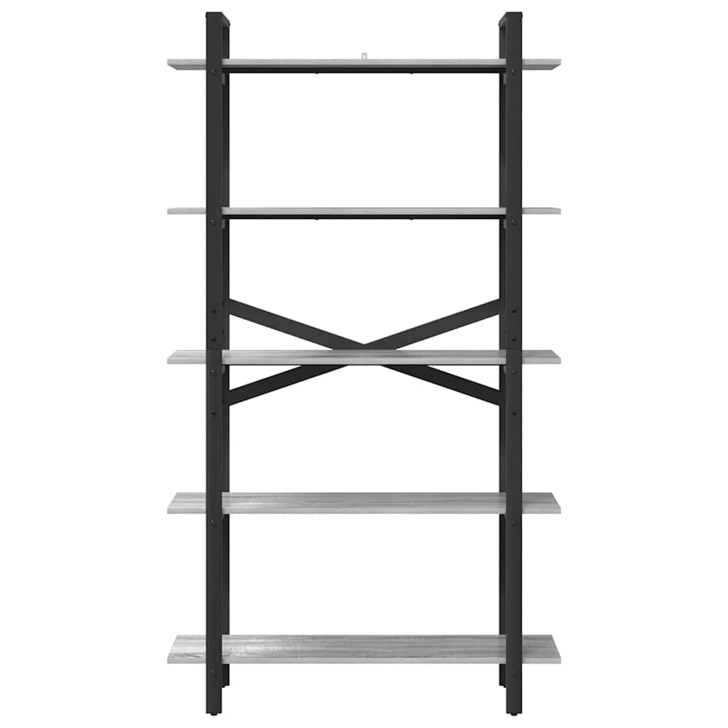 Boekenkast Grijs Sonoma 100 x 33,5 x 178 cm Bewerkt hout is nu te koop bij PeponiXL, paradijselijk wonen!