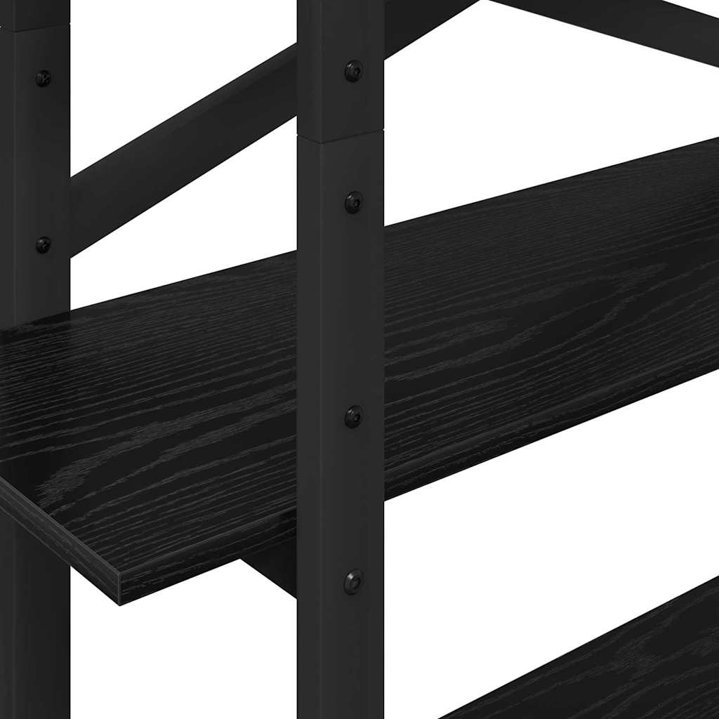 Boekenkast Zwart Eiken 100 x 33,5 x 140 cm Bewerkt hout is nu te koop bij PeponiXL, paradijselijk wonen!