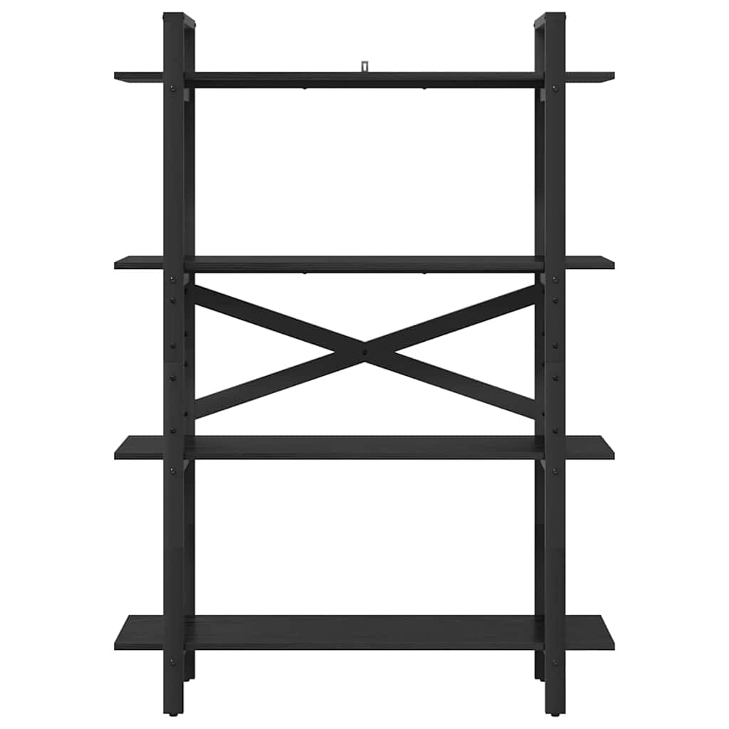 Boekenkast Zwart Eiken 100 x 33,5 x 140 cm Bewerkt hout is nu te koop bij PeponiXL, paradijselijk wonen!