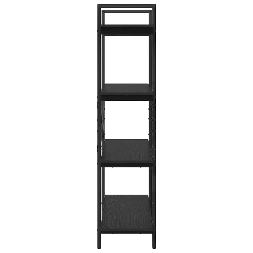 Boekenkast Zwart Eiken 100 x 33,5 x 140 cm Bewerkt hout is nu te koop bij PeponiXL, paradijselijk wonen!