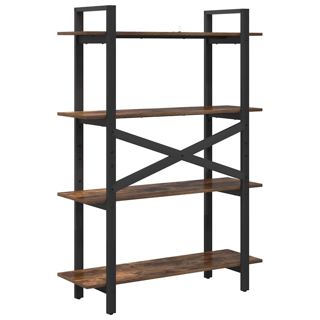 Boekenkast Gerookt eiken 100 x 33,5 x 140 cm Bewerkt hout is nu te koop bij PeponiXL, paradijselijk wonen!