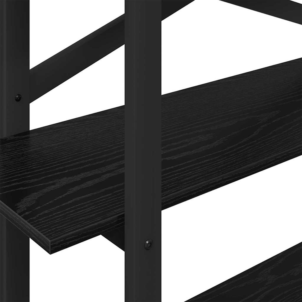 Boekenkast Zwart Eiken 100 x 33,5 x 102 cm Bewerkt hout is nu te koop bij PeponiXL, paradijselijk wonen!