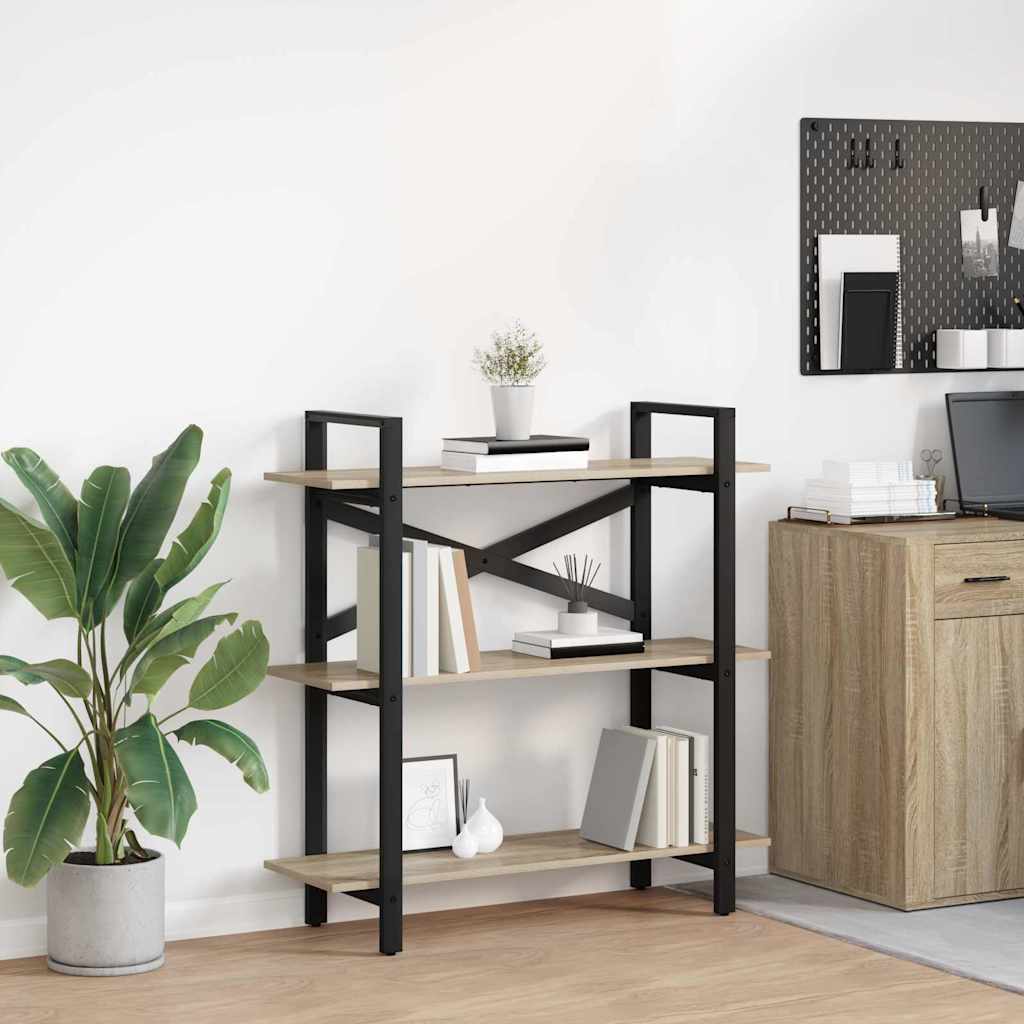 Boekenkast Sonoma Eiken 100 x 33,5 x 102 cm Bewerkt hout is nu te koop bij PeponiXL, paradijselijk wonen!