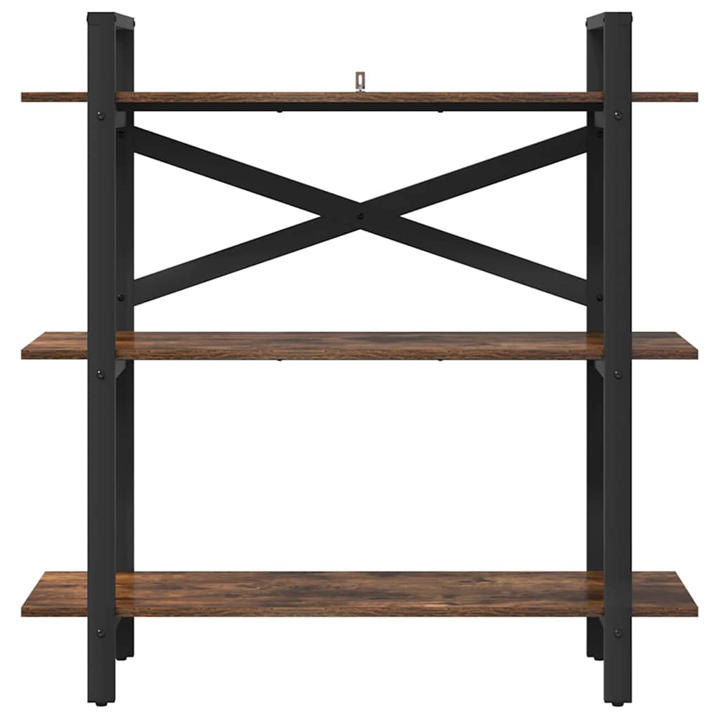 Boekenkast Gerookt eiken 100 x 33,5 x 102 cm Bewerkt hout is nu te koop bij PeponiXL, paradijselijk wonen!