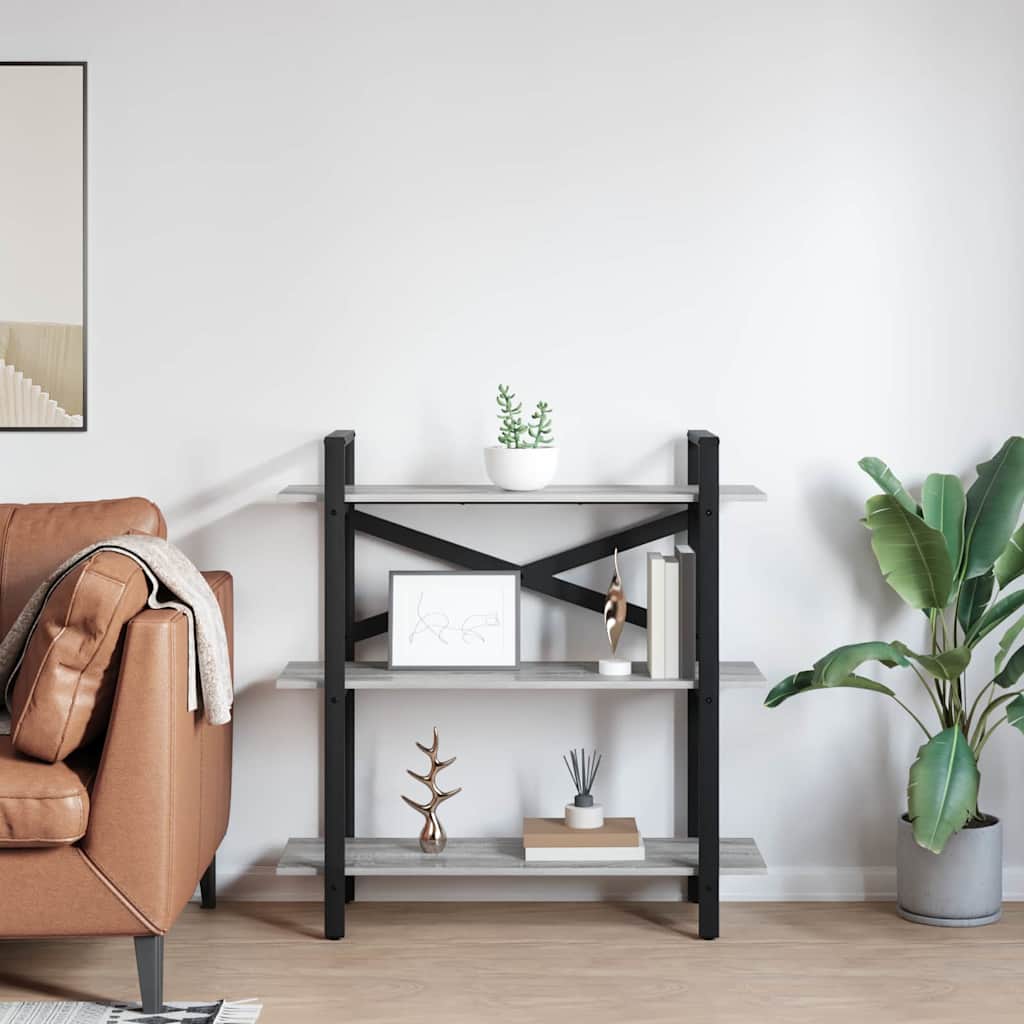 Boekenkast Grijs Sonoma 100 x 33,5 x 102 cm Bewerkt hout is nu te koop bij PeponiXL, paradijselijk wonen!