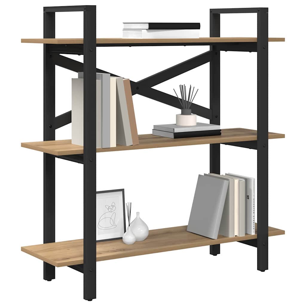 Boekenkast Artisan Eiken 100 x 33,5 x 102 cm Bewerkt hout is nu te koop bij PeponiXL, paradijselijk wonen!