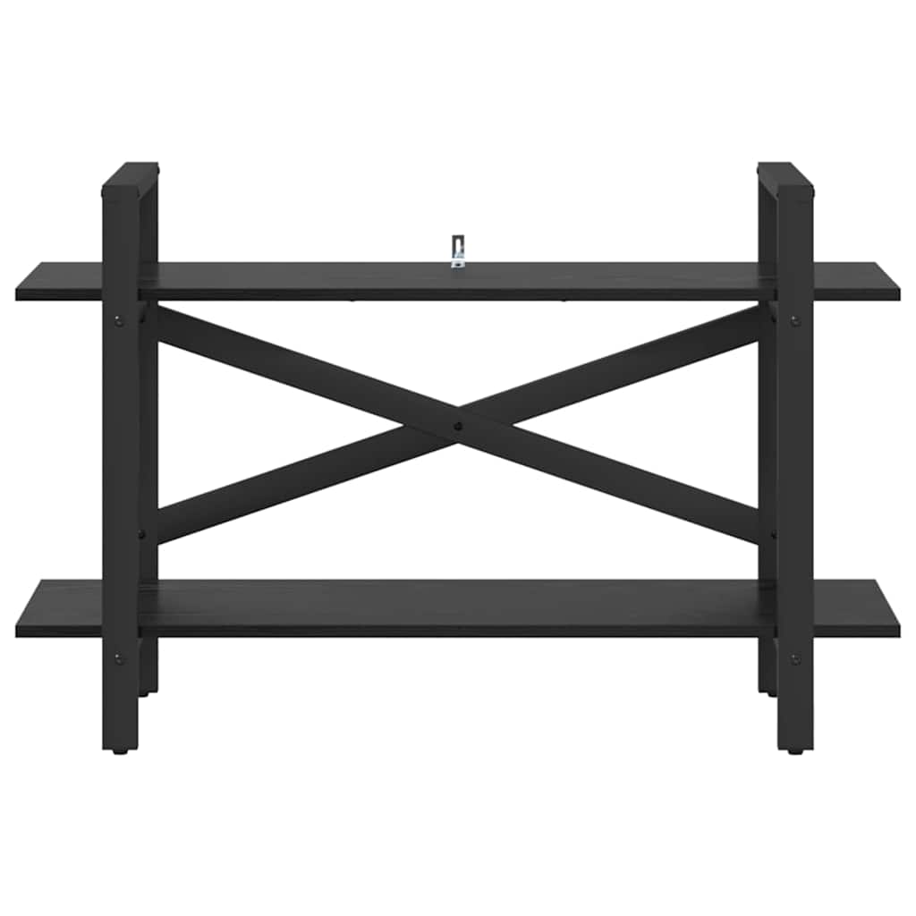 Boekenkast Zwart Eiken 100 x 33,5 x 64 cm Bewerkt hout is nu te koop bij PeponiXL, paradijselijk wonen!