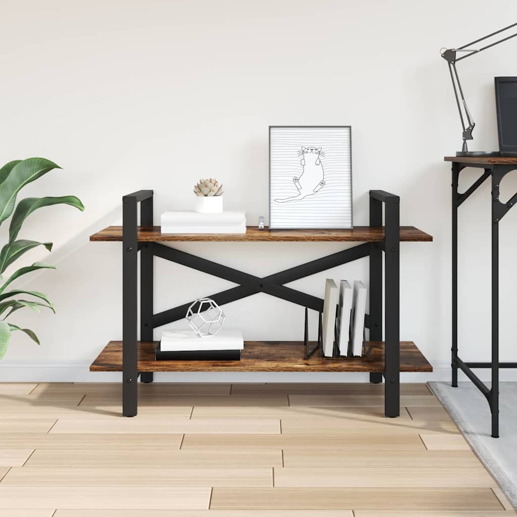 Boekenkast Gerookt eiken 100 x 33,5 x 64 cm Bewerkt hout is nu te koop bij PeponiXL, paradijselijk wonen!