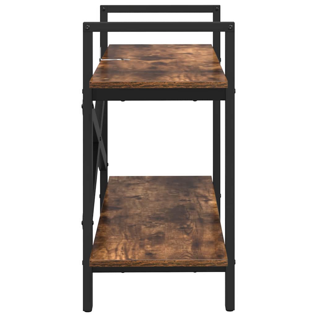 Boekenkast Gerookt eiken 100 x 33,5 x 64 cm Bewerkt hout is nu te koop bij PeponiXL, paradijselijk wonen!