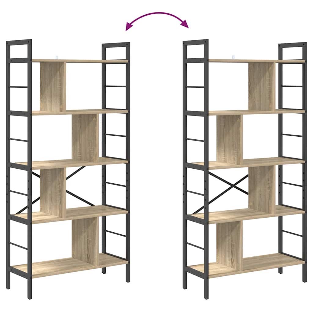 Boekenkast Sonoma Eiken 75 x 30 x 156 cm Bewerkt hout is nu te koop bij PeponiXL, paradijselijk wonen!