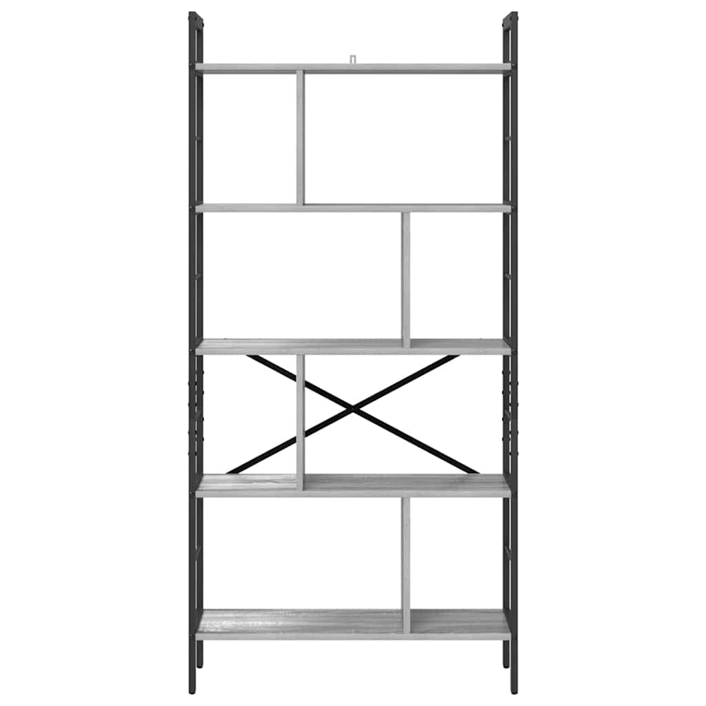 Boekenkast Grijs Sonoma 75 x 30 x 156 cm Bewerkt hout is nu te koop bij PeponiXL, paradijselijk wonen!