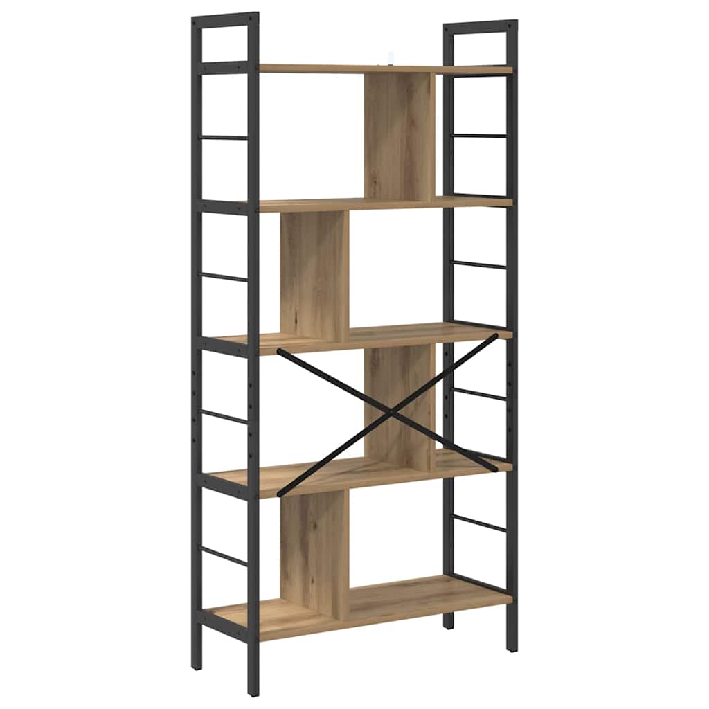 Boekenkast Artisan Eiken 75 x 30 x 156 cm Bewerkt hout is nu te koop bij PeponiXL, paradijselijk wonen!