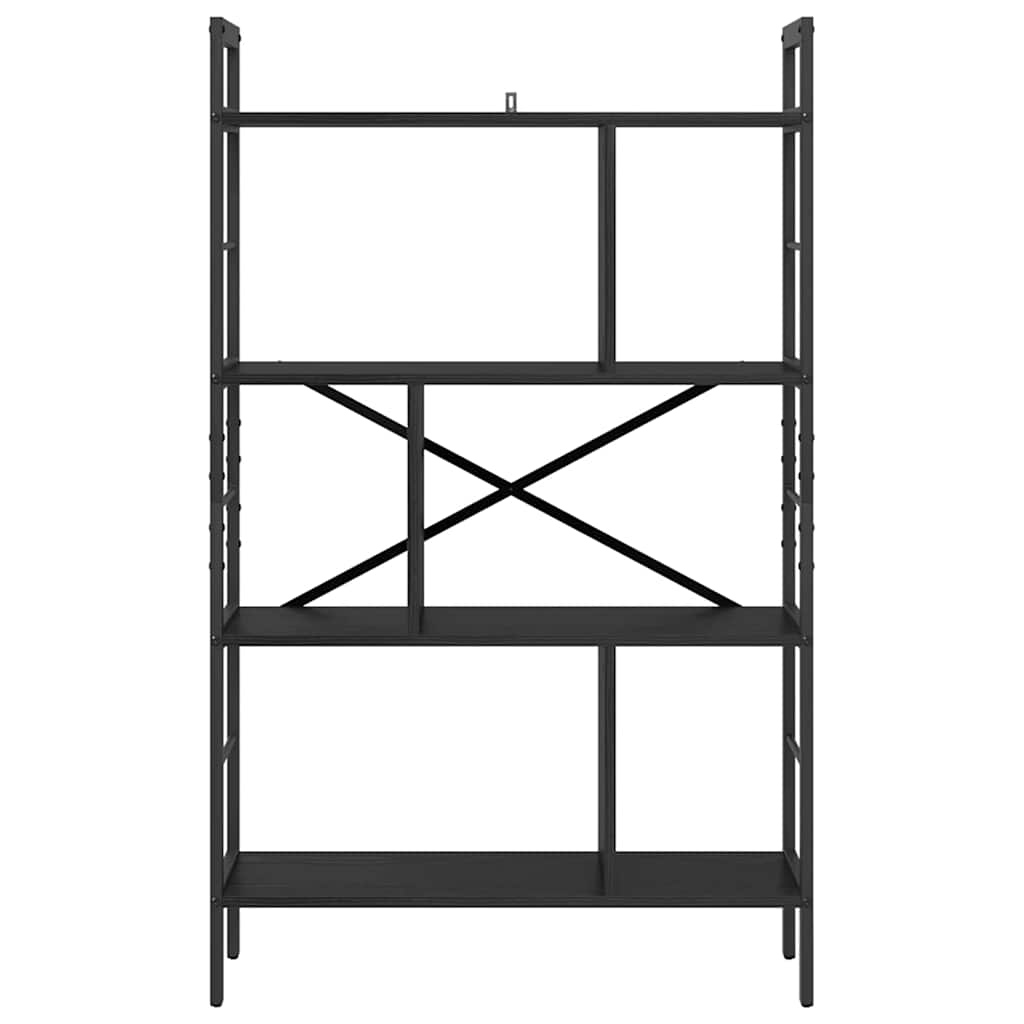 Boekenkast Zwart Eiken 75 x 30 x 123,5 cm Bewerkt hout is nu te koop bij PeponiXL, paradijselijk wonen!