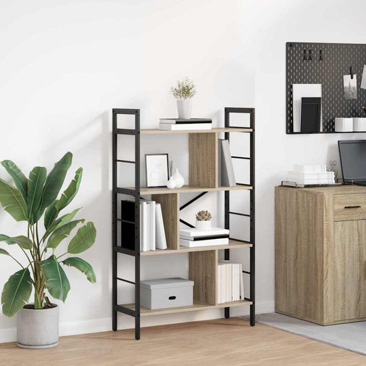 Boekenkast Sonoma Eiken 75 x 30 x 123,5 cm Bewerkt hout is nu te koop bij PeponiXL, paradijselijk wonen!