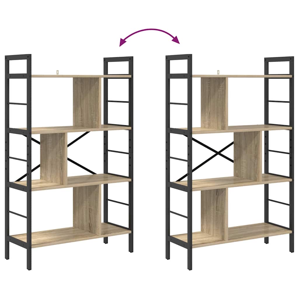 Boekenkast Sonoma Eiken 75 x 30 x 123,5 cm Bewerkt hout is nu te koop bij PeponiXL, paradijselijk wonen!