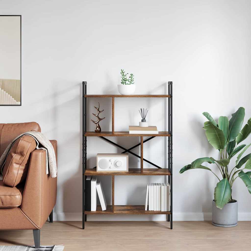 Boekenkast Gerookt eiken 75 x 30 x 123,5 cm Bewerkt hout is nu te koop bij PeponiXL, paradijselijk wonen!