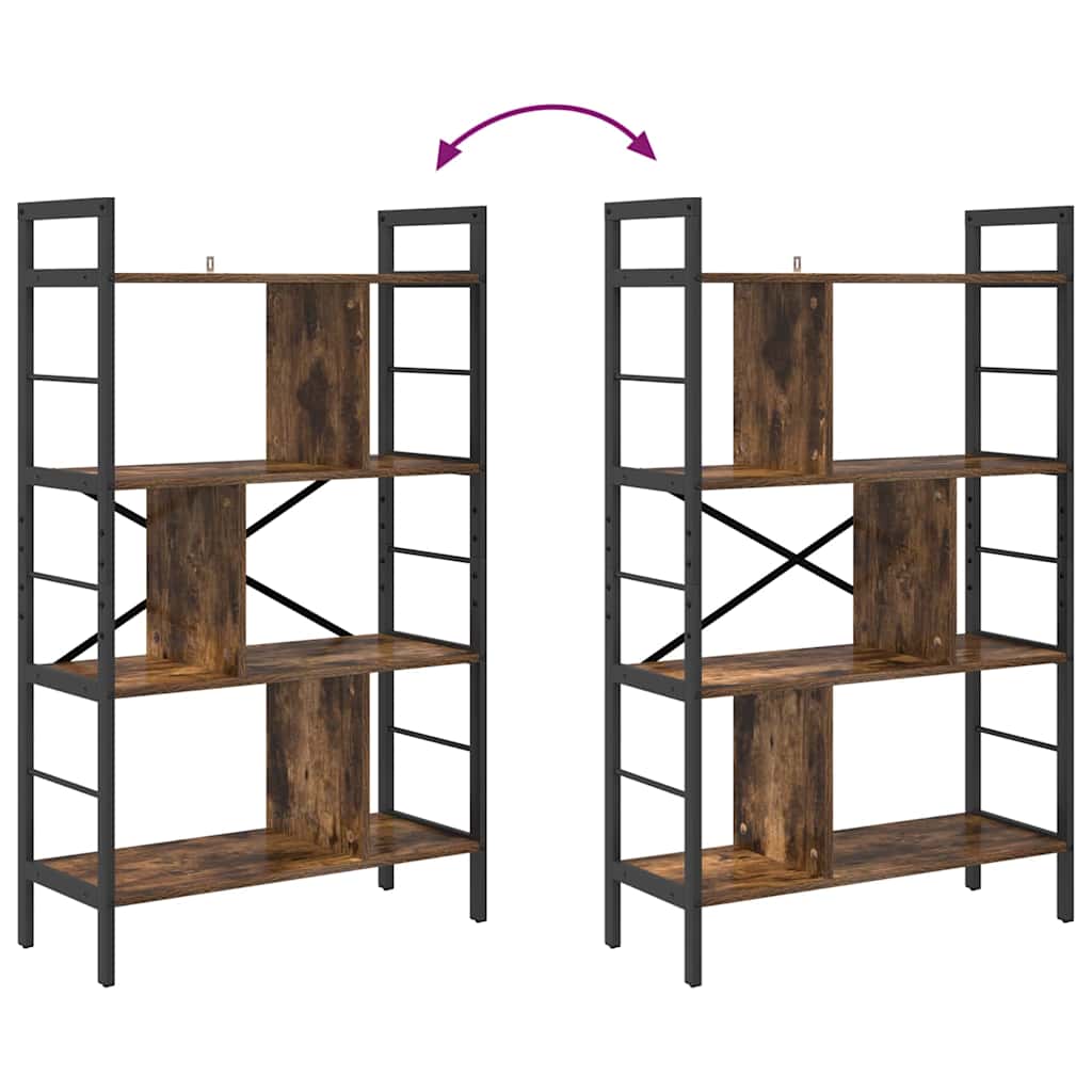 Boekenkast Gerookt eiken 75 x 30 x 123,5 cm Bewerkt hout is nu te koop bij PeponiXL, paradijselijk wonen!