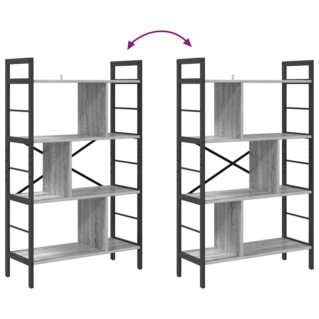 Boekenkast Grijs Sonoma 75 x 30 x 123,5 cm Bewerkt hout is nu te koop bij PeponiXL, paradijselijk wonen!