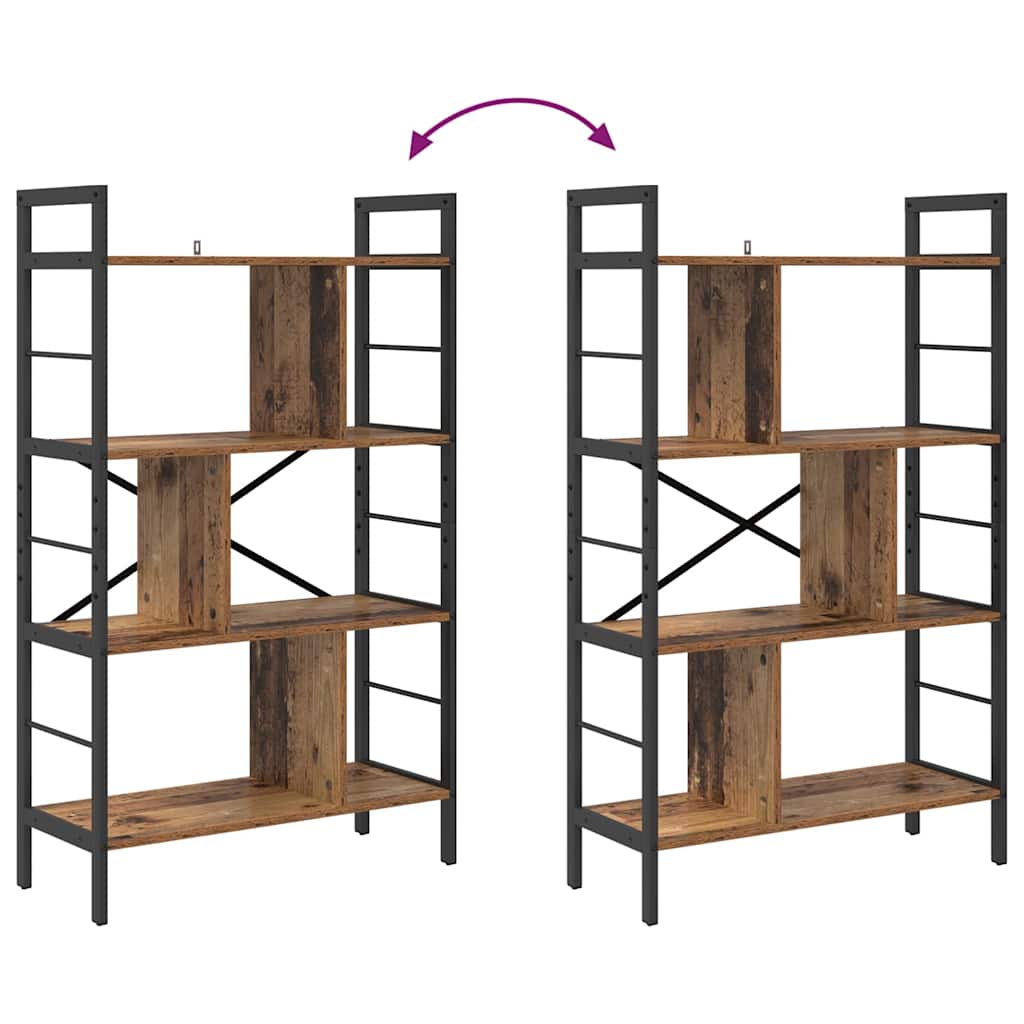 Boekenkast Oud Hout 75 x 30 x 123,5 cm Bewerkt hout is nu te koop bij PeponiXL, paradijselijk wonen!