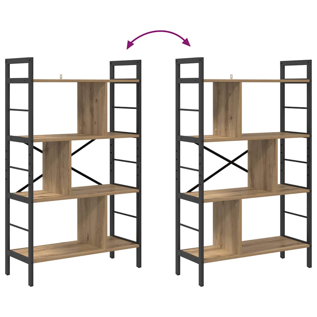 Boekenkast Artisan Eiken 75 x 30 x 123,5 cm Bewerkt hout is nu te koop bij PeponiXL, paradijselijk wonen!