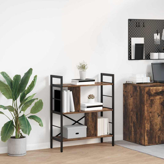 Boekenkast Gerookt eiken 75 x 30 x 91 cm Bewerkt hout is nu te koop bij PeponiXL, paradijselijk wonen!