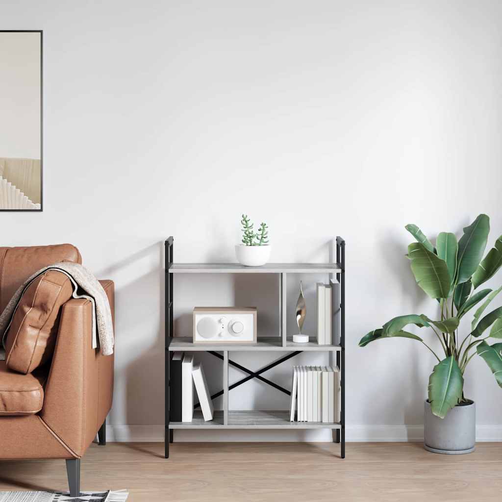 Boekenkast Grijs Sonoma 75 x 30 x 91 cm Bewerkt hout is nu te koop bij PeponiXL, paradijselijk wonen!