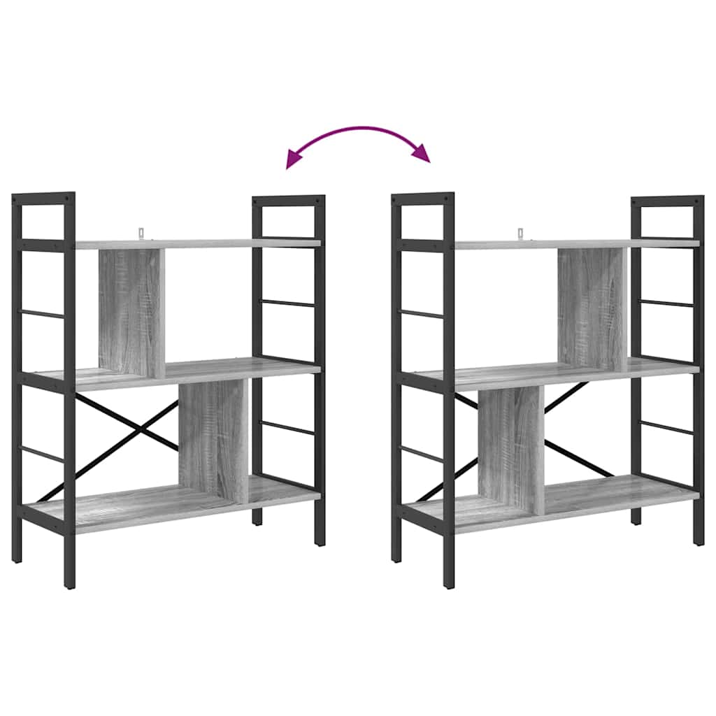 Boekenkast Grijs Sonoma 75 x 30 x 91 cm Bewerkt hout is nu te koop bij PeponiXL, paradijselijk wonen!