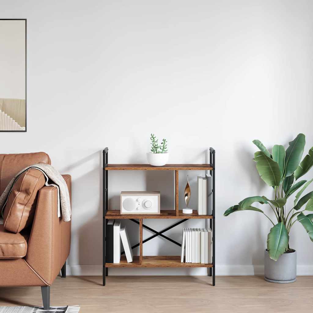 Boekenkast Oud Hout 75 x 30 x 91 cm Bewerkt hout is nu te koop bij PeponiXL, paradijselijk wonen!