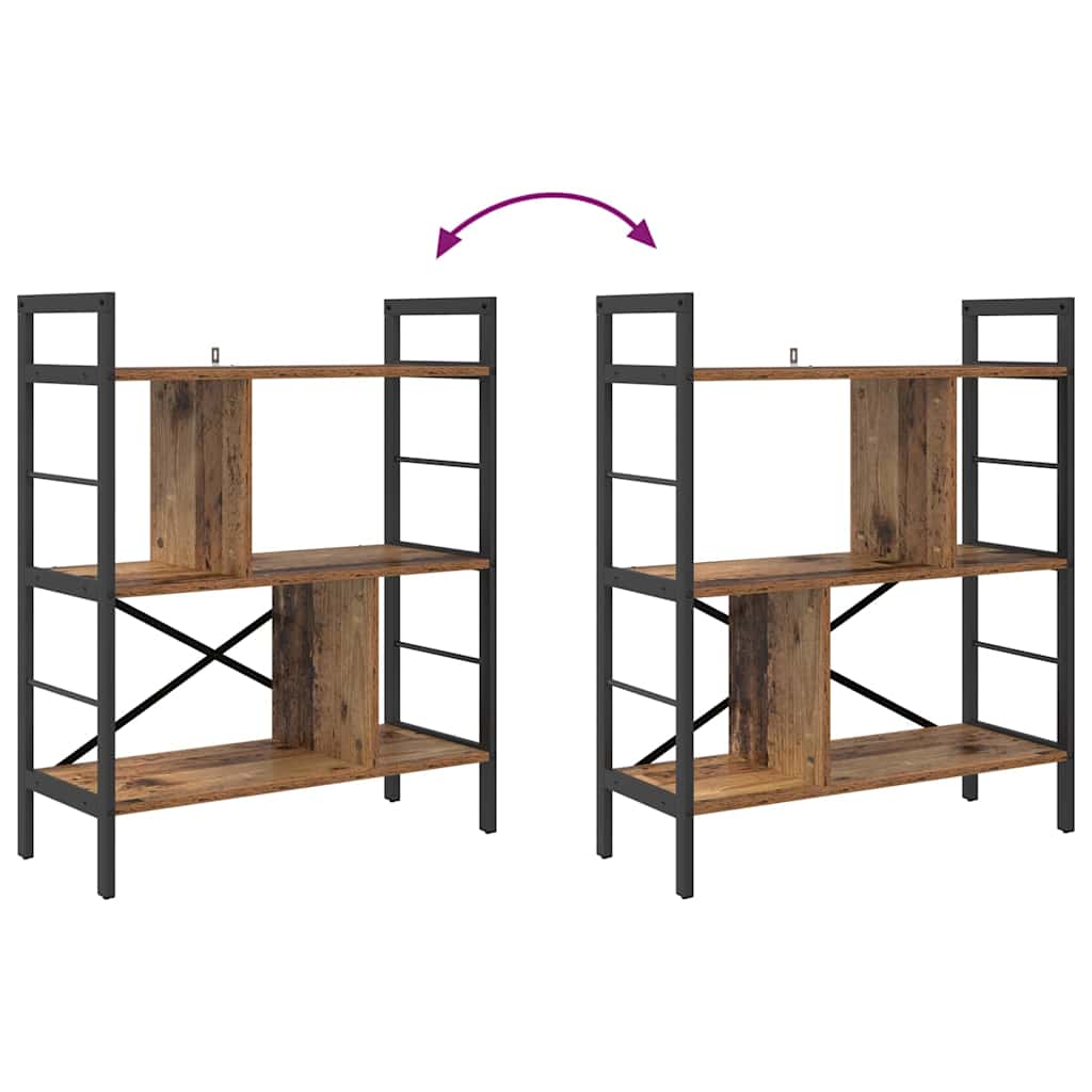 Boekenkast Oud Hout 75 x 30 x 91 cm Bewerkt hout is nu te koop bij PeponiXL, paradijselijk wonen!