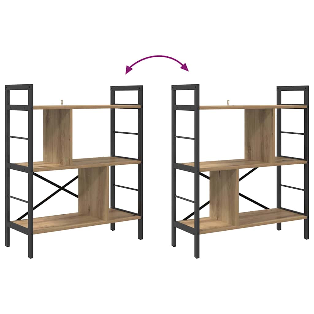 Boekenkast Artisan Eiken 75 x 30 x 91 cm Bewerkt hout is nu te koop bij PeponiXL, paradijselijk wonen!