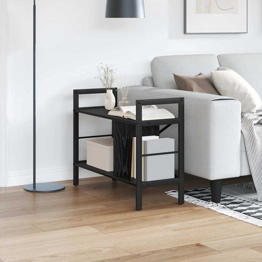 Boekenkast Zwart Eiken 75 x 30 x 58,5 cm Bewerkt hout is nu te koop bij PeponiXL, paradijselijk wonen!