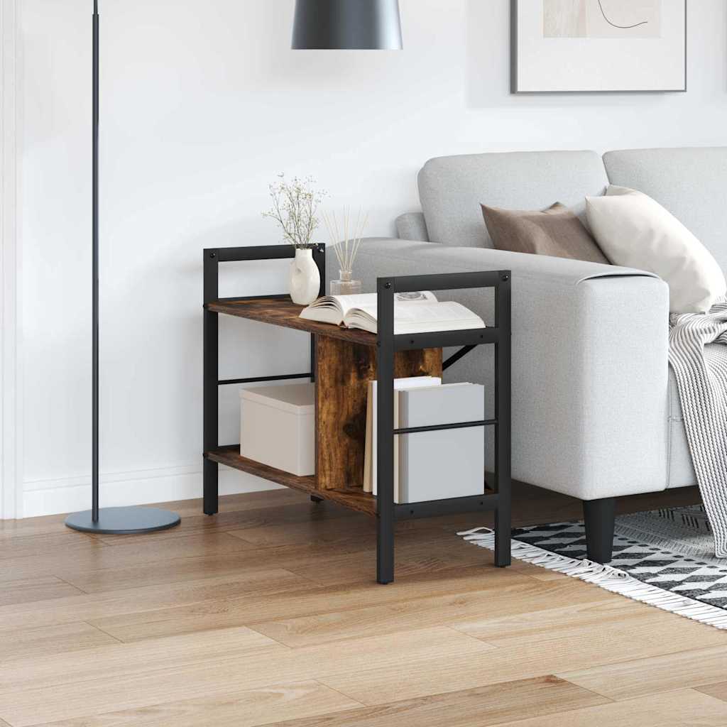 Boekenkast Gerookt eiken 75 x 30 x 58,5 cm Bewerkt hout is nu te koop bij PeponiXL, paradijselijk wonen!