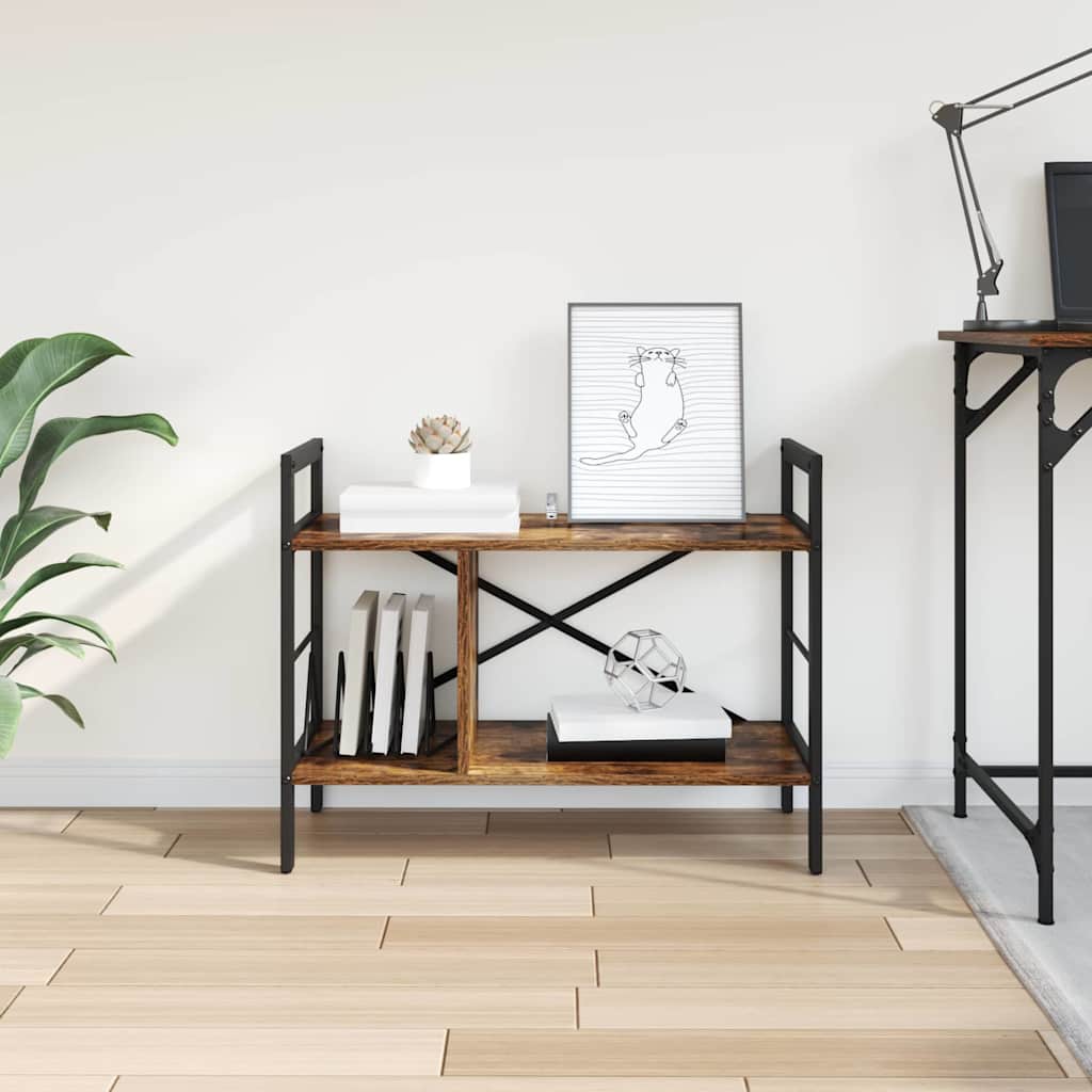 Boekenkast Gerookt eiken 75 x 30 x 58,5 cm Bewerkt hout is nu te koop bij PeponiXL, paradijselijk wonen!