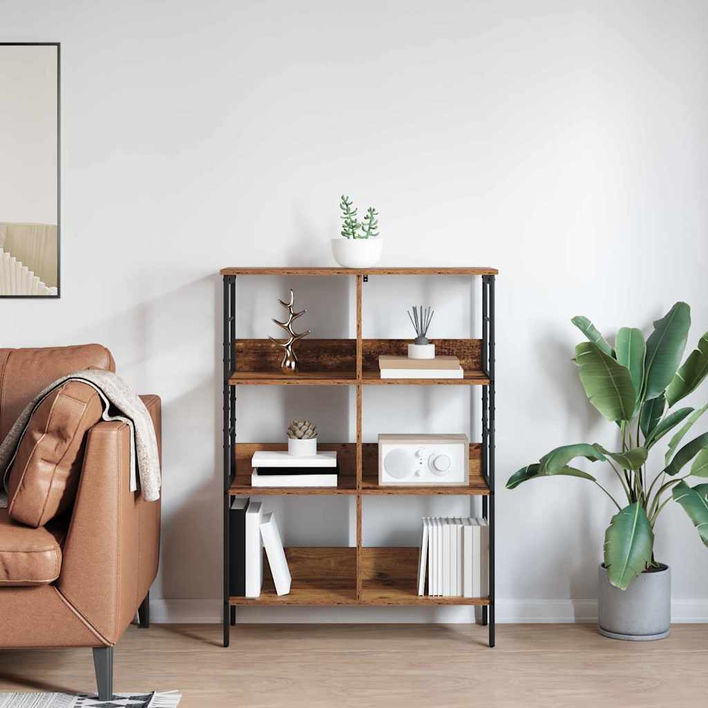 Boekenkast Oud Hout 82 x 32 x 112 cm Bewerkt hout is nu te koop bij PeponiXL, paradijselijk wonen!