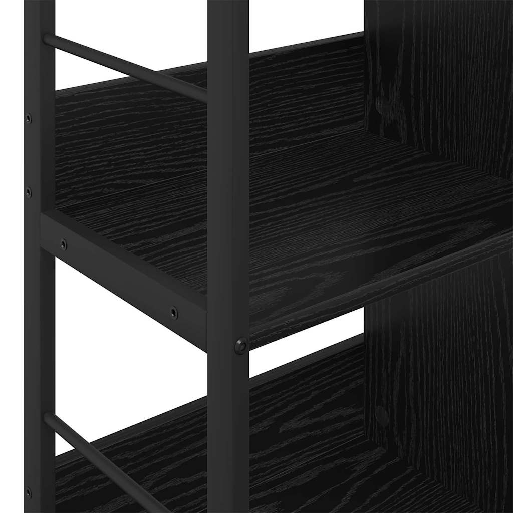 Boekenkast Zwart Eiken 82 x 32 x 79 cm Bewerkt hout is nu te koop bij PeponiXL, paradijselijk wonen!