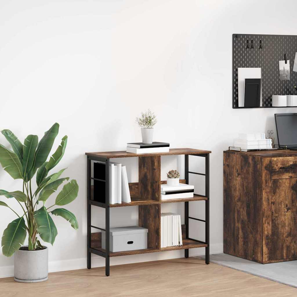 Boekenkast Gerookt eiken 82 x 32 x 79 cm Bewerkt hout is nu te koop bij PeponiXL, paradijselijk wonen!