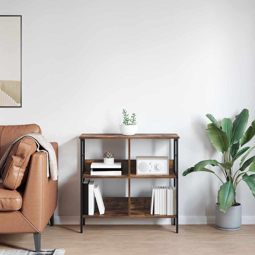 Boekenkast Gerookt eiken 82 x 32 x 79 cm Bewerkt hout is nu te koop bij PeponiXL, paradijselijk wonen!