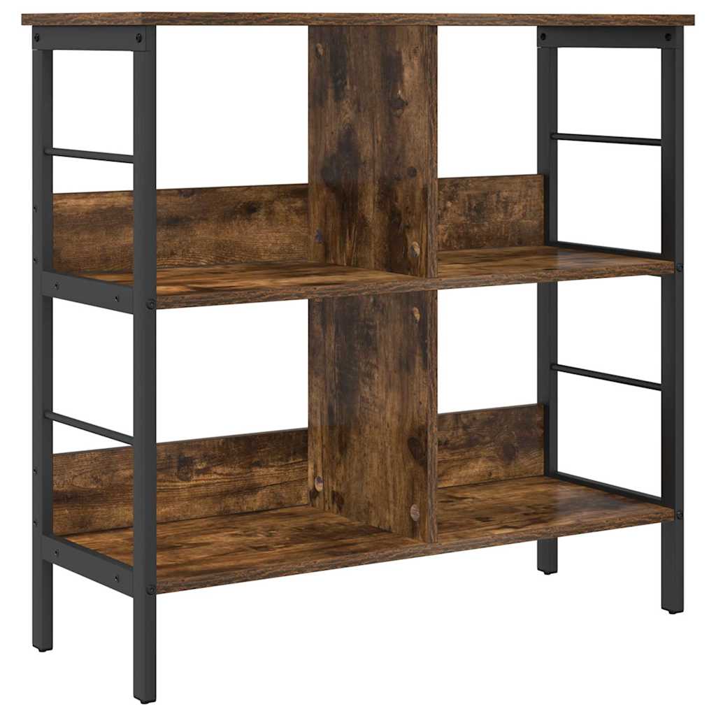 Boekenkast Gerookt eiken 82 x 32 x 79 cm Bewerkt hout is nu te koop bij PeponiXL, paradijselijk wonen!