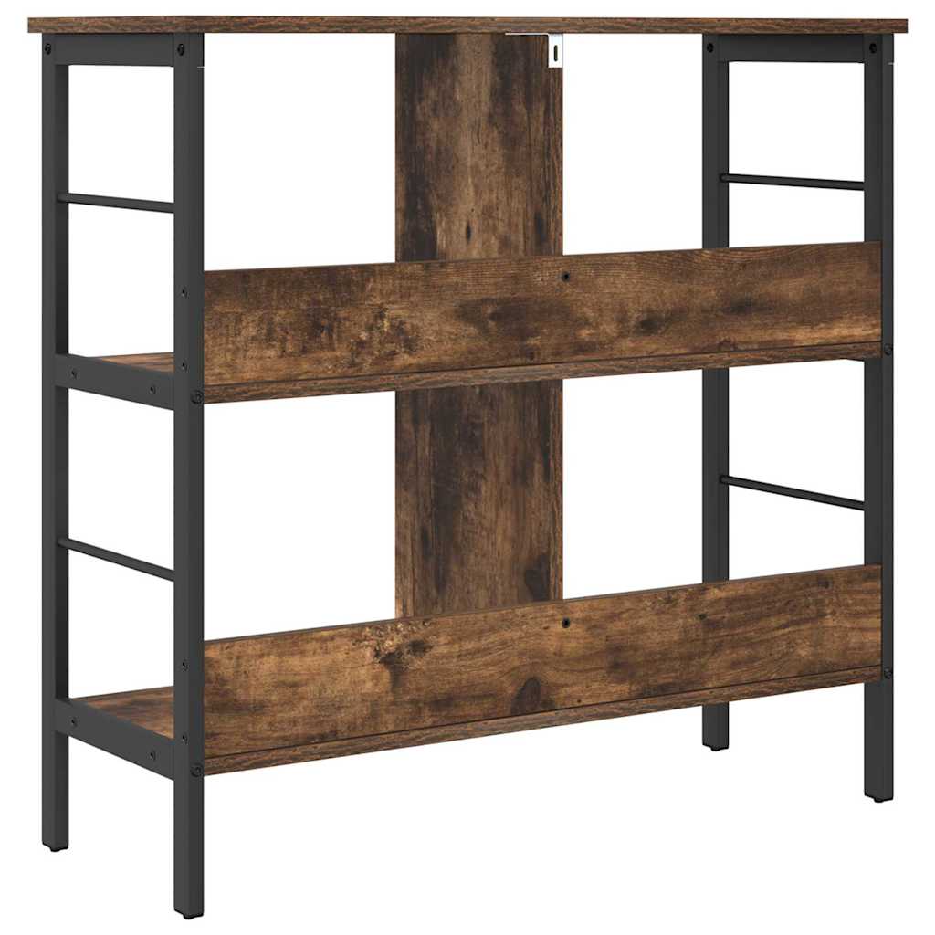 Boekenkast Gerookt eiken 82 x 32 x 79 cm Bewerkt hout is nu te koop bij PeponiXL, paradijselijk wonen!