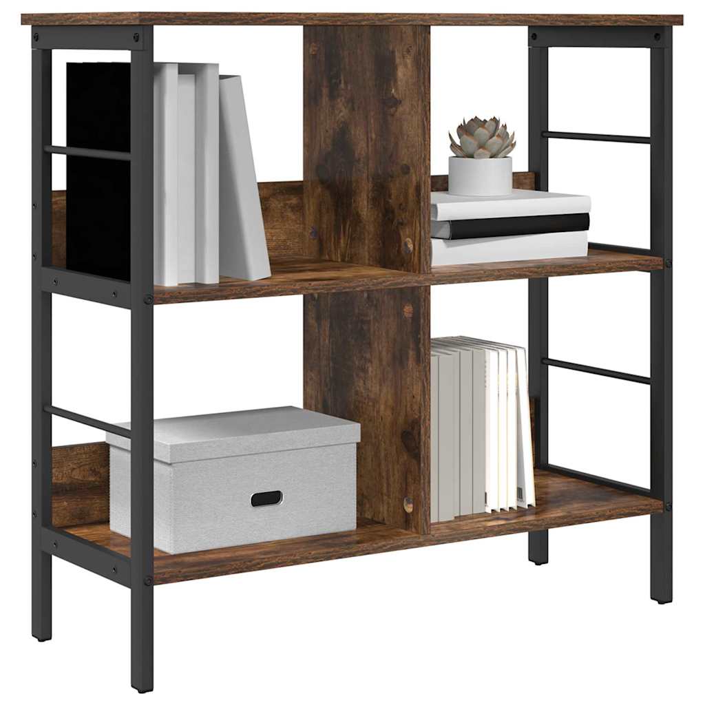 Boekenkast Gerookt eiken 82 x 32 x 79 cm Bewerkt hout is nu te koop bij PeponiXL, paradijselijk wonen!