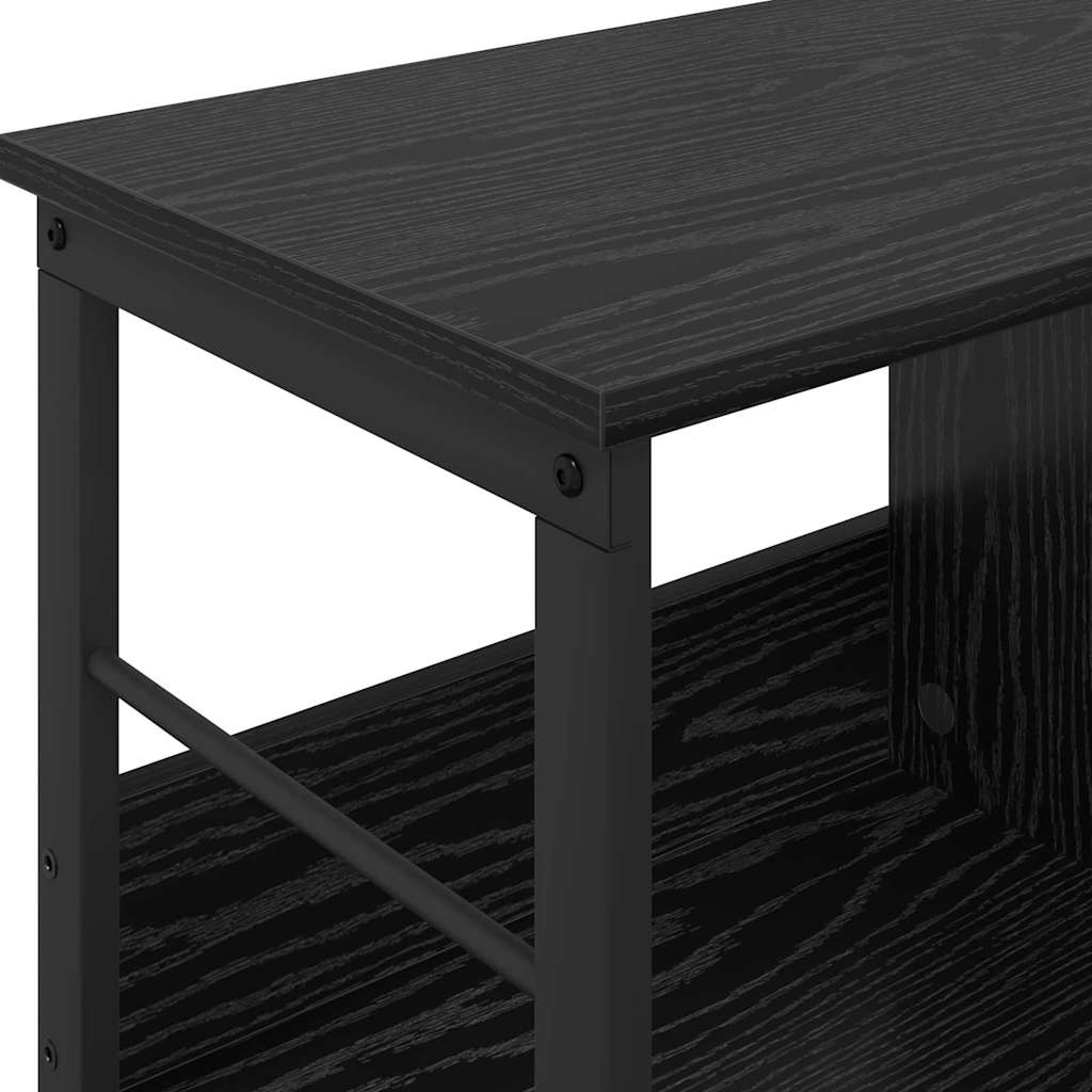 Boekenkast Zwart Eiken 82 x 32 x 47 cm Bewerkt hout is nu te koop bij PeponiXL, paradijselijk wonen!