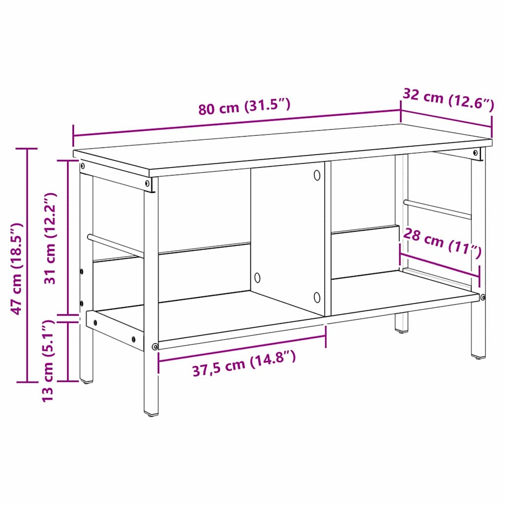 Boekenkast Gerookt eiken 82 x 32 x 47 cm Bewerkt hout is nu te koop bij PeponiXL, paradijselijk wonen!