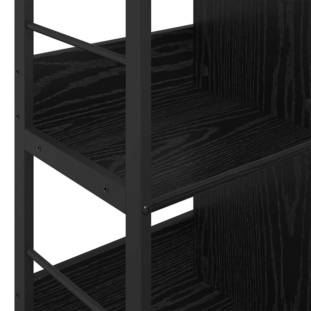 Boekenkast Zwart Eiken 102 x 32 x 104,5 cm Bewerkt hout is nu te koop bij PeponiXL, paradijselijk wonen!