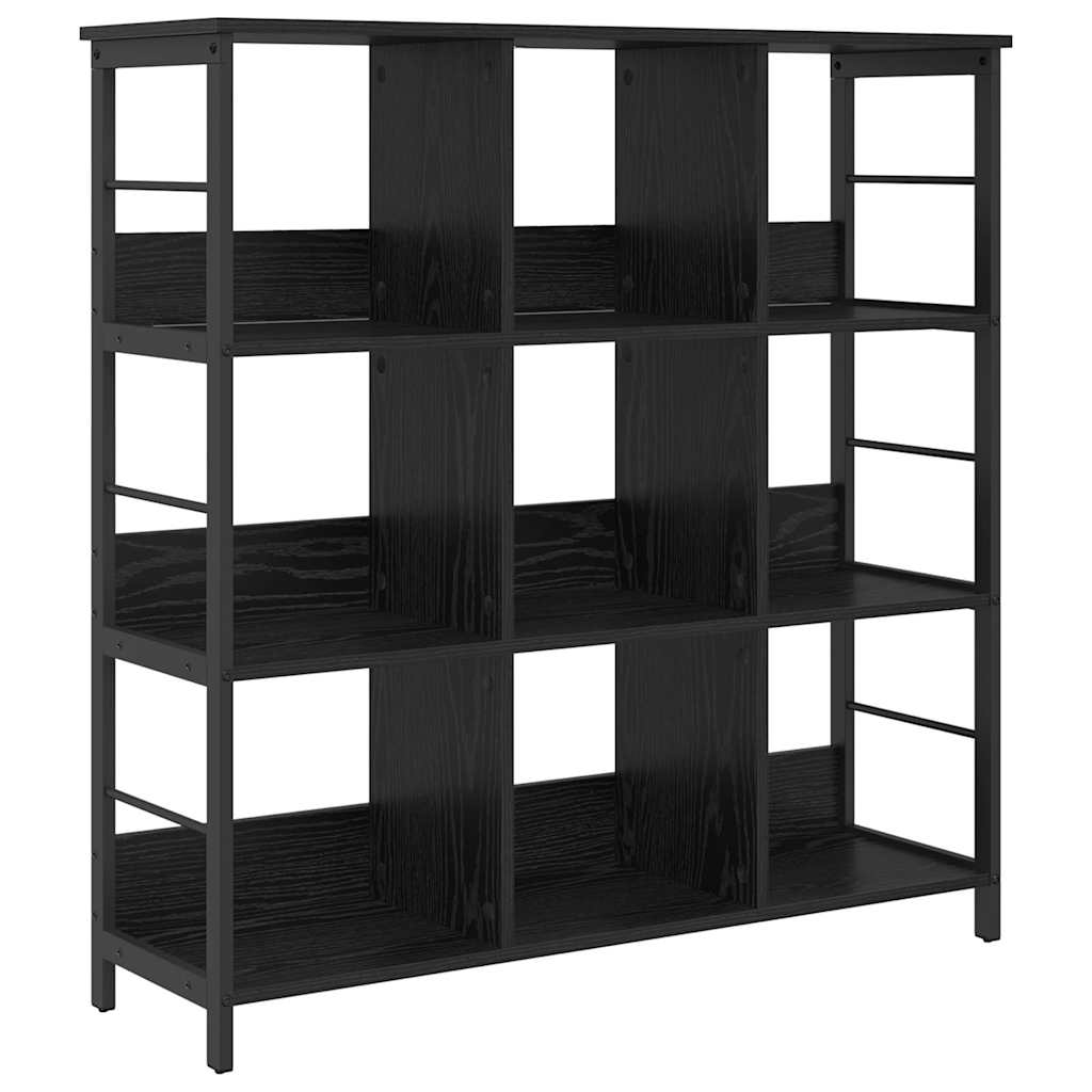 Boekenkast Zwart Eiken 102 x 32 x 104,5 cm Bewerkt hout is nu te koop bij PeponiXL, paradijselijk wonen!