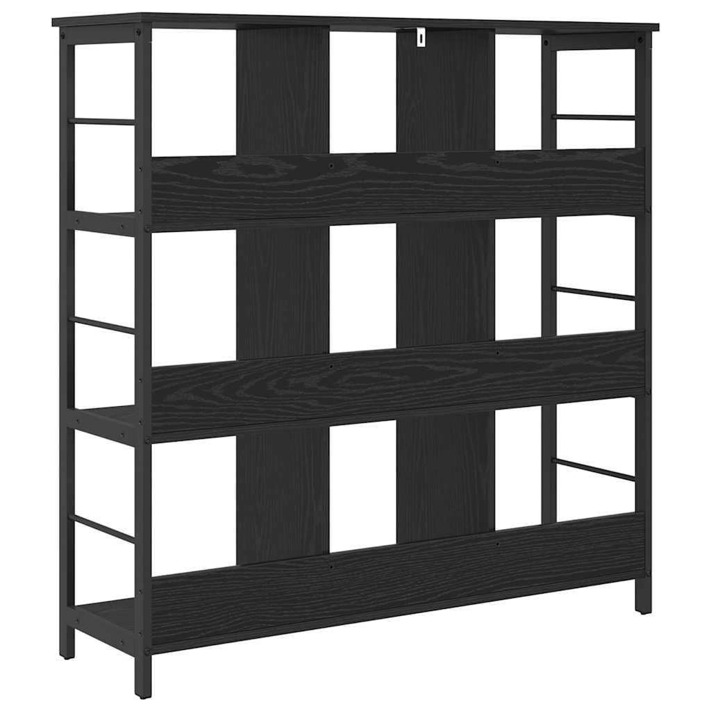 Boekenkast Zwart Eiken 102 x 32 x 104,5 cm Bewerkt hout is nu te koop bij PeponiXL, paradijselijk wonen!