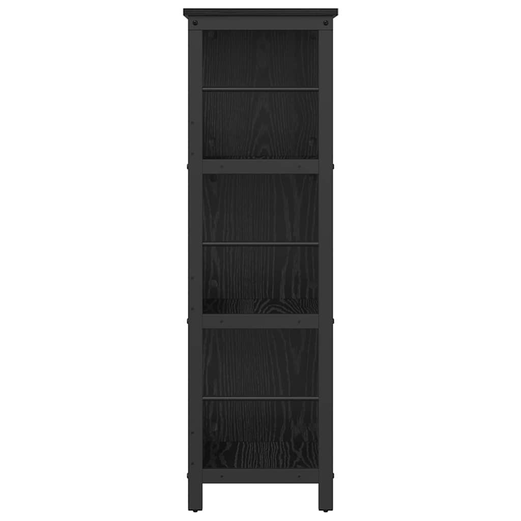 Boekenkast Zwart Eiken 102 x 32 x 104,5 cm Bewerkt hout is nu te koop bij PeponiXL, paradijselijk wonen!