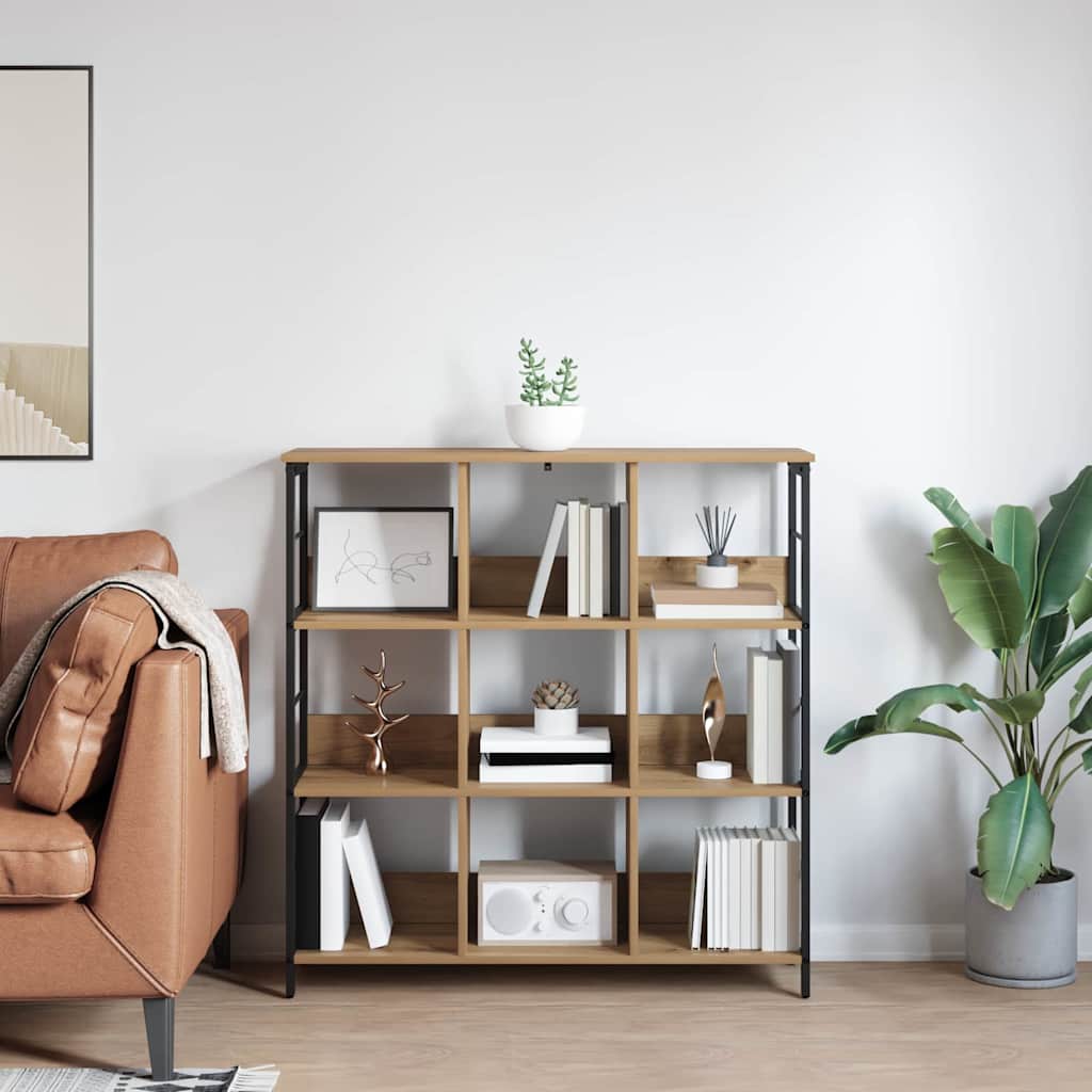 Boekenkast Artisan Eiken 102 x 32 x 104,5 cm Bewerkt hout is nu te koop bij PeponiXL, paradijselijk wonen!
