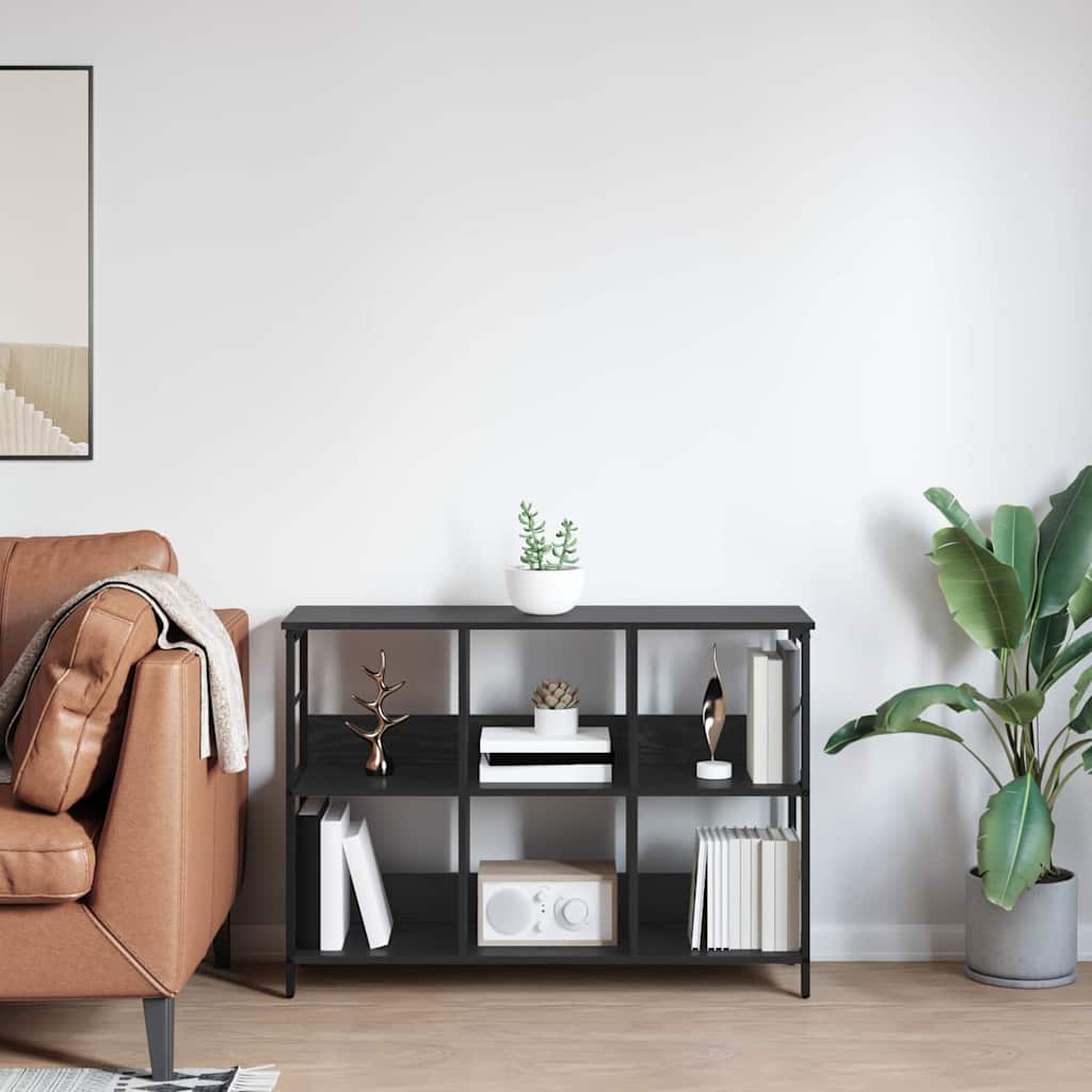 Boekenkast Zwart Eiken 102 x 32 x 72,5 cm Bewerkt hout is nu te koop bij PeponiXL, paradijselijk wonen!