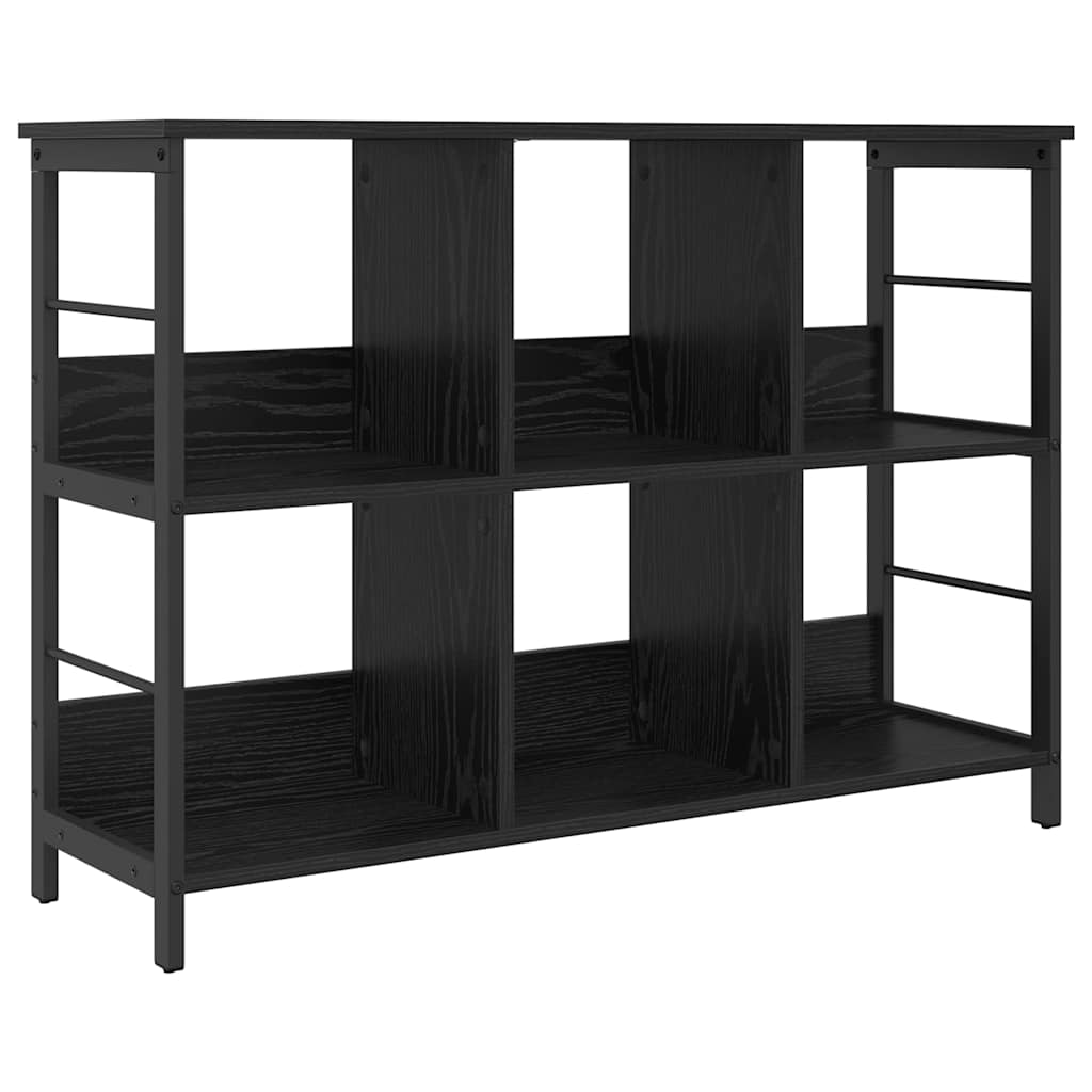 Boekenkast Zwart Eiken 102 x 32 x 72,5 cm Bewerkt hout is nu te koop bij PeponiXL, paradijselijk wonen!